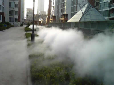 高壓霧化噴嘴在小區的應用