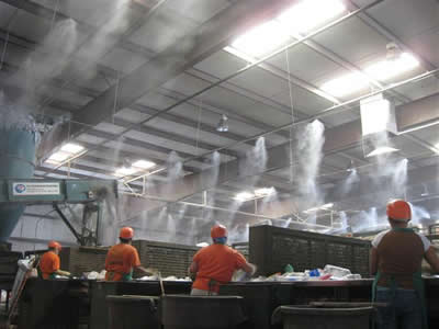 高壓霧化噴嘴在廠房的應用